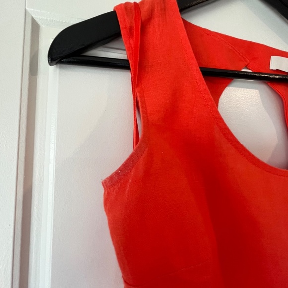 Loft - Orange Linen Tailored Sundress Sz 6 w/ Pockets - Picture 4 of 12